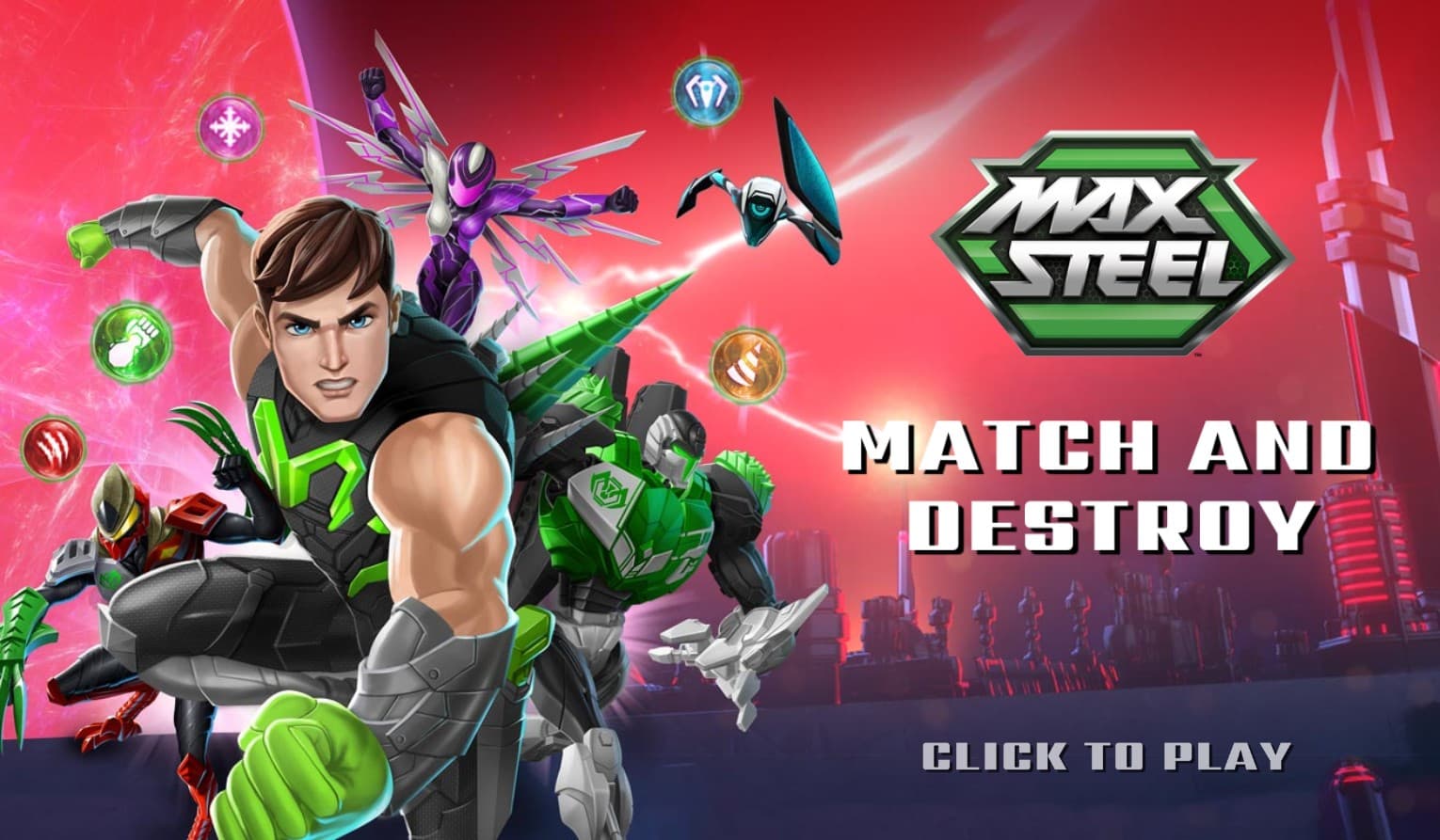 Max Steel Match and Destroy - Action Puzzle Hero Adventure: Masterful Skill Challenge