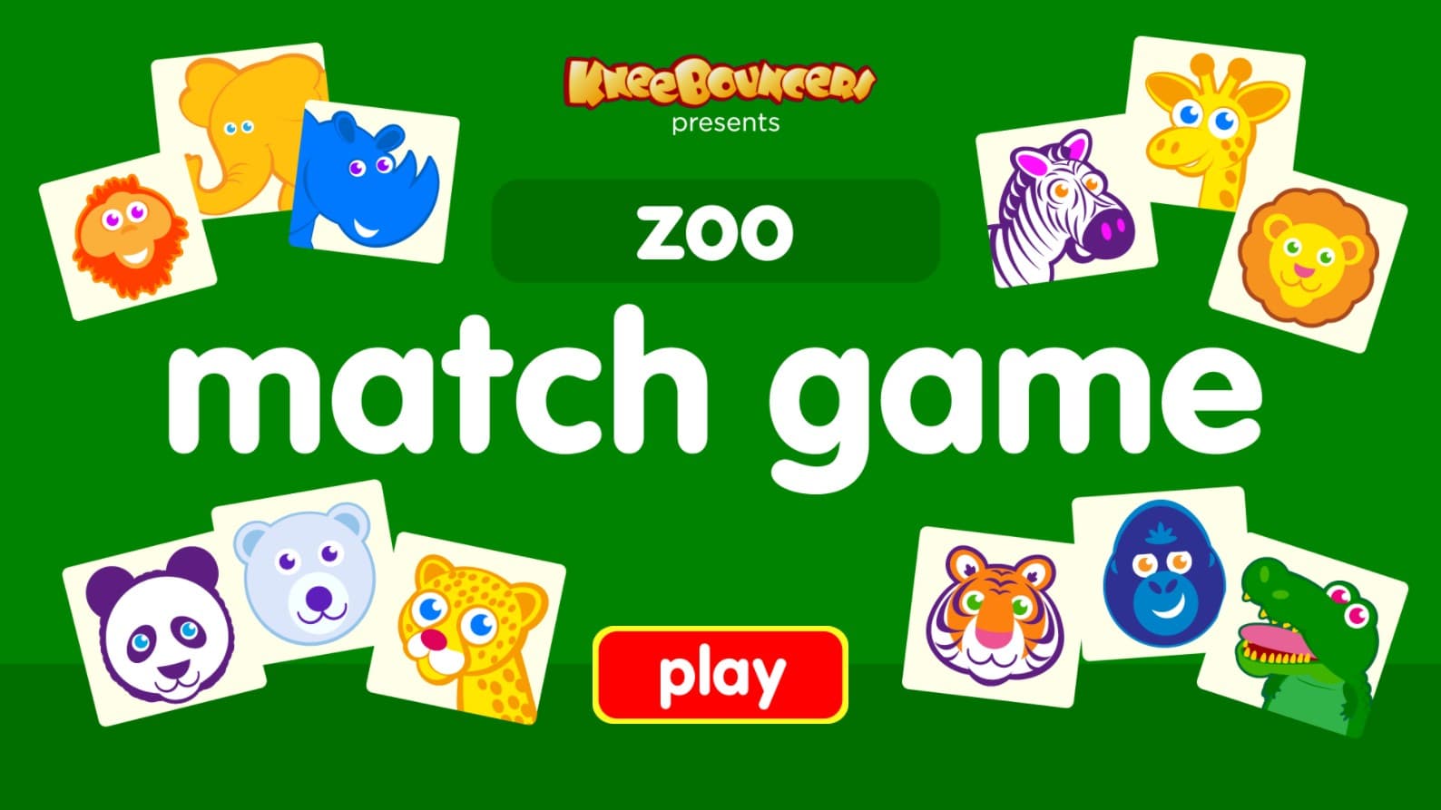 KneeBouncers Zoo Match Game for Kids: Cyber World Adventure