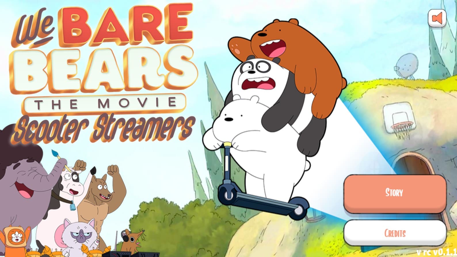 We Bare Bears Scooter Streamers - Play Online Cartoon Network: Retro Pixel Adventure